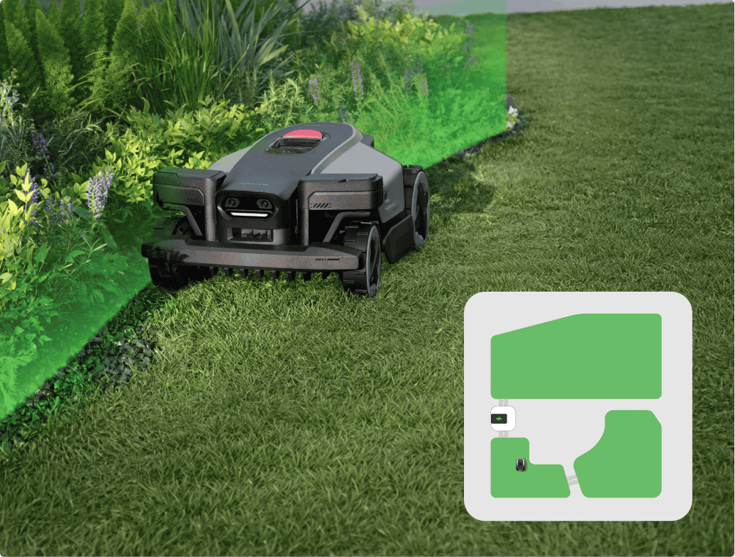 RockMow Z115 mapping the lawn with no boundary wire